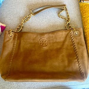 Tory Burch suede brown shoulder bag